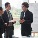 discussing ideas with colleagues