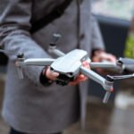 remote control of the quadcopter. the operator controls the dron